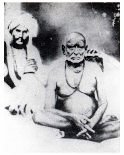 Original photo: Swami Samarth with Cholappa Maharaj (1860-1875)